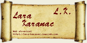 Lara Karanac vizit kartica